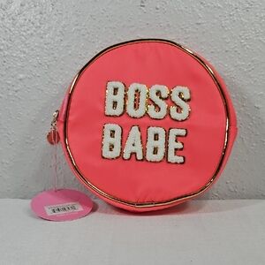 NWT SIMPLY SOUTHERN Boss Babe Pink and Gold Round Bag
